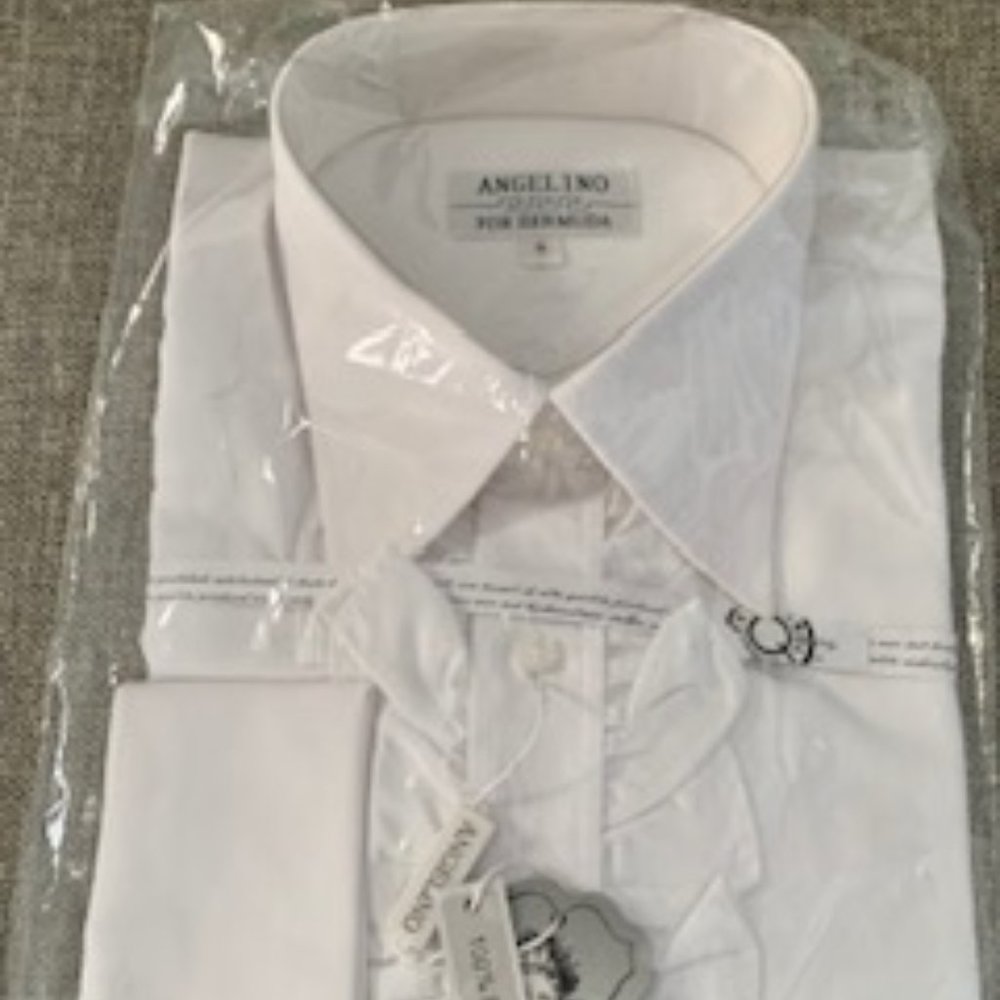 Men's White Ruffled Shirt Sz. S